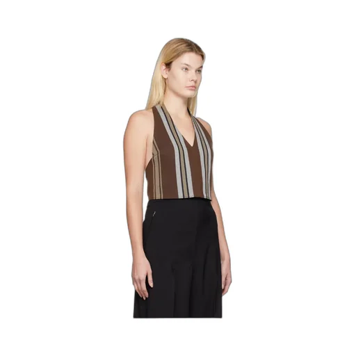 Striped Pattern Twill Vest
