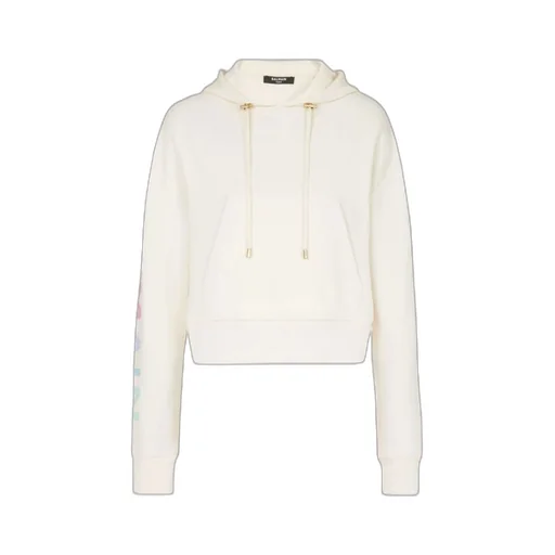 Cotton Printed Balmain Logo Sweatshirt