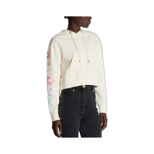 Cotton Printed Balmain Logo Sweatshirt