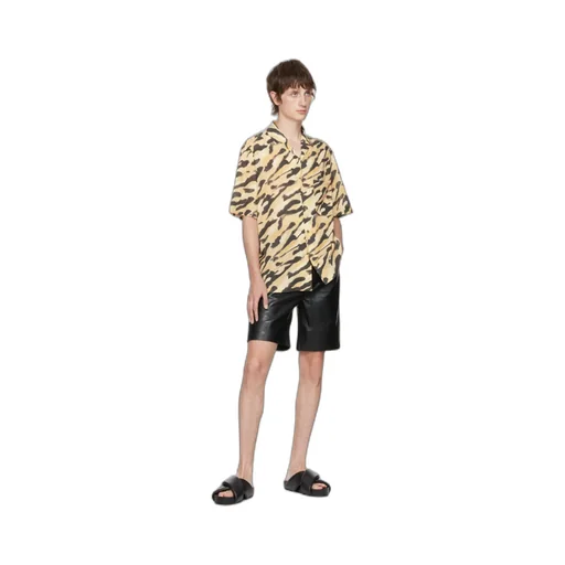 Animal-Print Organic-Cotton Shirt