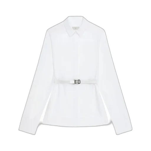 Givenchy Buckle Belt Collared Long-Sleeve Shirt