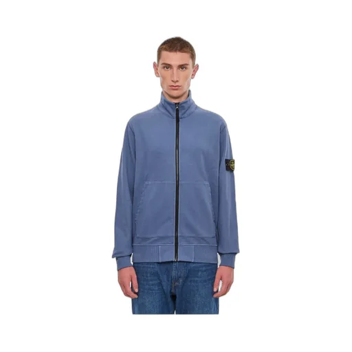 Compass-Patch Zip-Up Sweatshirt