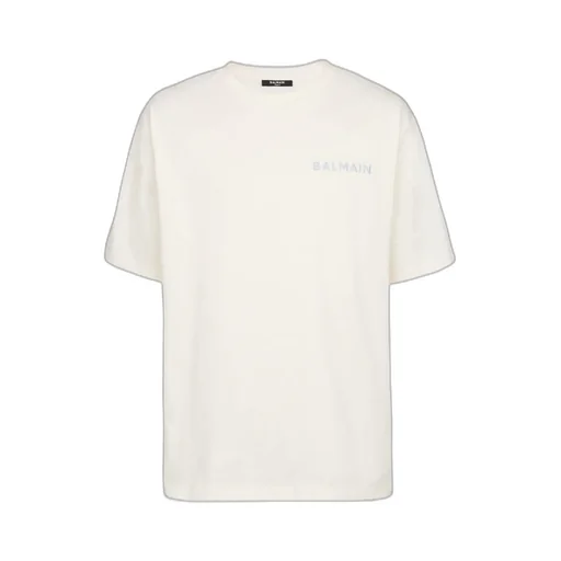 Cotton T-Shirt With Small Balmain Paris Logo