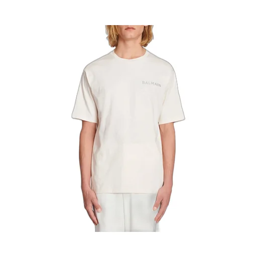 Cotton T-Shirt With Small Balmain Paris Logo