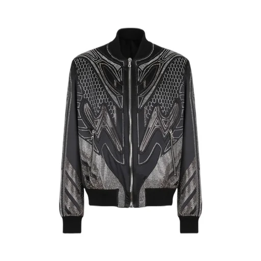 Studded Nylon Bomber Jacket