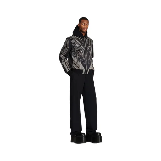 Studded Nylon Bomber Jacket