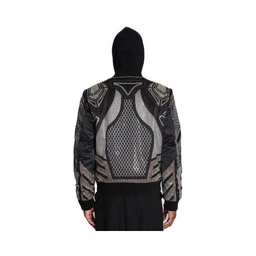 Studded Nylon Bomber Jacket