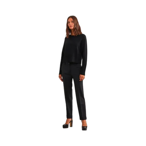 Mid-Rise Tailored Straight Trousers