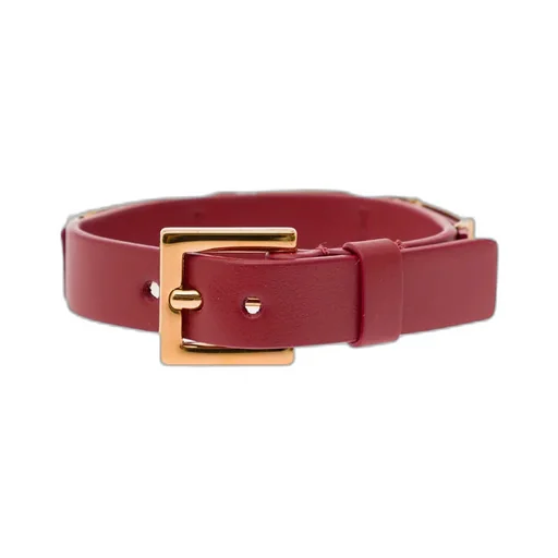 Greca-Charm Leather Bracelet