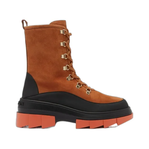 Chunky Lace-Up Suede Boots