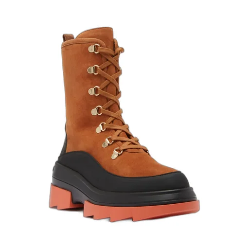 Chunky Lace-Up Suede Boots