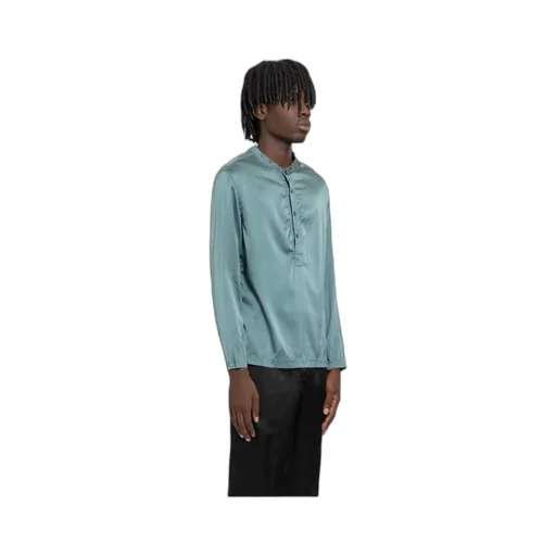 Half-Button Silk Shirt