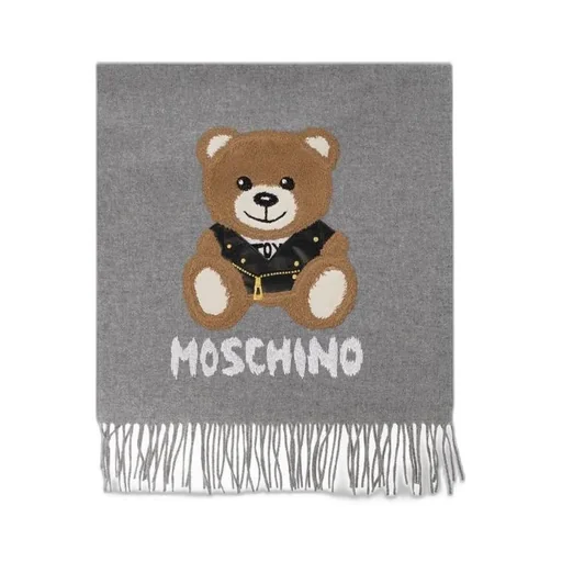 Brushed-Logo Fringed Merino Scarf
