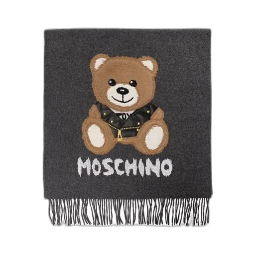 Brushed Logo-Print Fringed Scarf