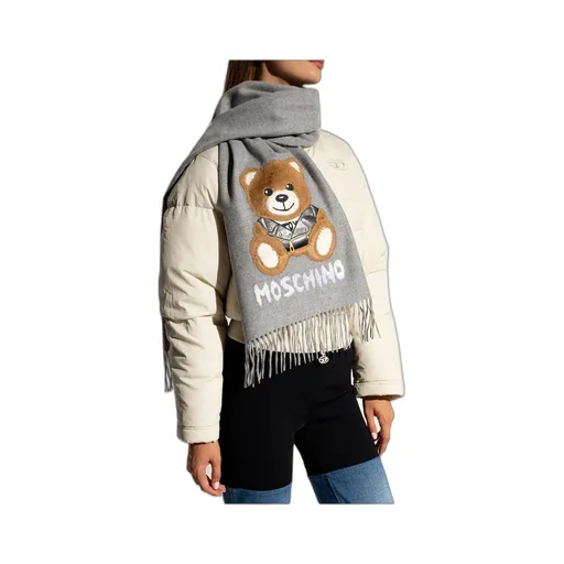 Brushed-Logo Fringed Merino Scarf