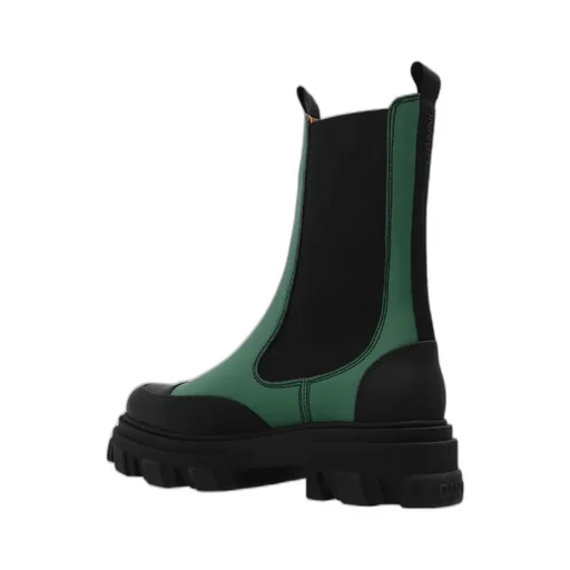 Ganni Colour Blocked Round Toe Ankle Boots
