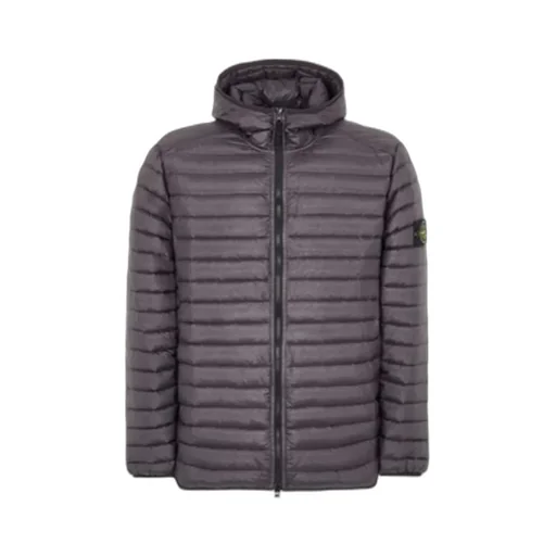 Stone Island Logo Patch Lightweight Hooded Down Jacket