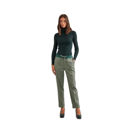 Fine-Check Tapered Cropped Trousers