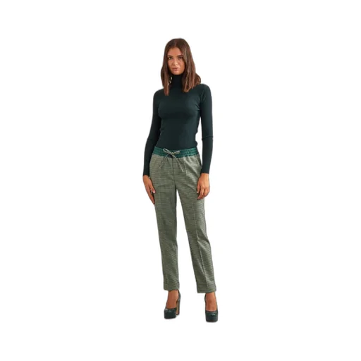 Fine-Check Tapered Cropped Trousers
