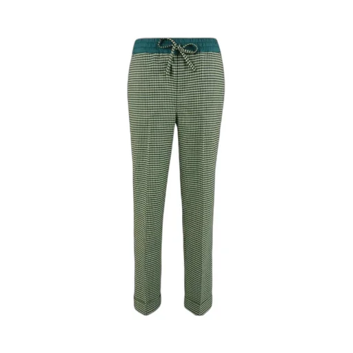 Fine-Check Tapered Cropped Trousers