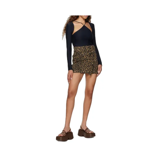 Leopard-Print A-Line Skirt