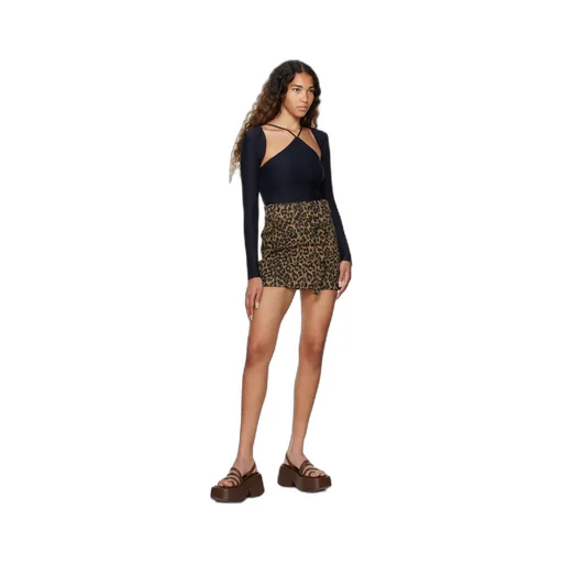 Leopard-Print A-Line Skirt