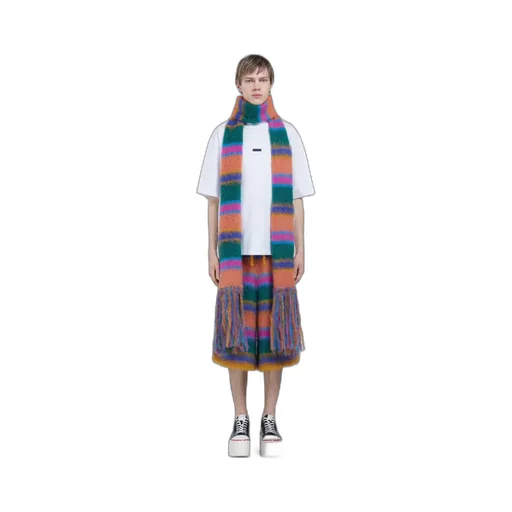 Marni Fringed Striped Scarf