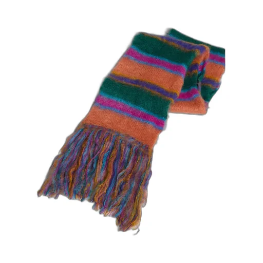 Marni Fringed Striped Scarf