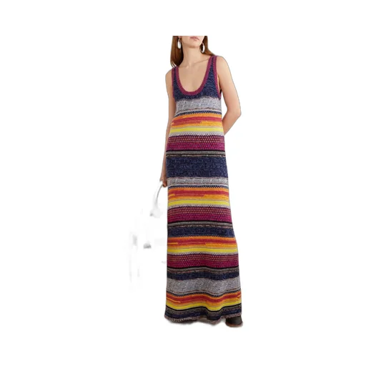 Striped Extra-Long Dress