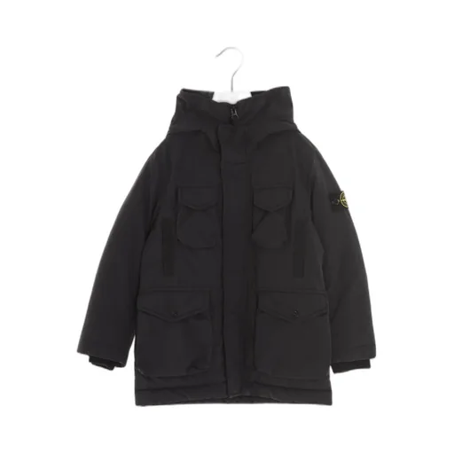 Logo-Patch Sleeve Hooded Coat