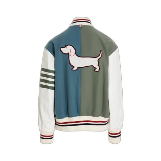 Colour-Block Wool Bomber Jacket