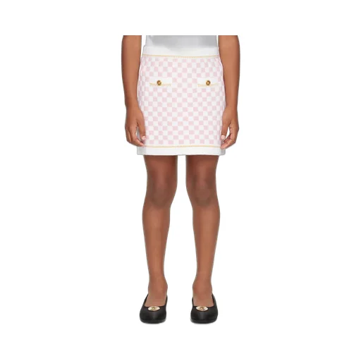 Check-Pattern Wool Skirt