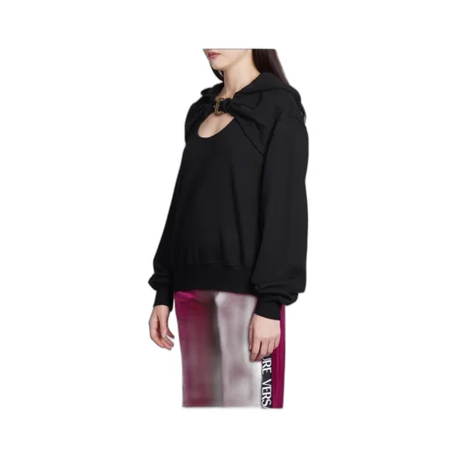 Buckle-Detail Cut-Out Hoodie
