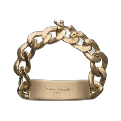 Maison Margiela Logo Engraved Curb Chain Bracelet