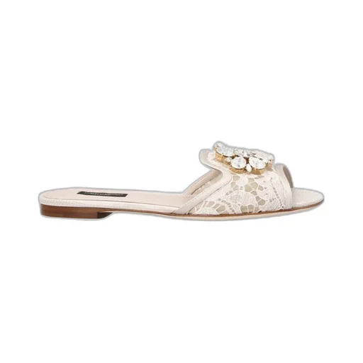 Dolce & Gabbana Bianca Lace Detailed Sandals