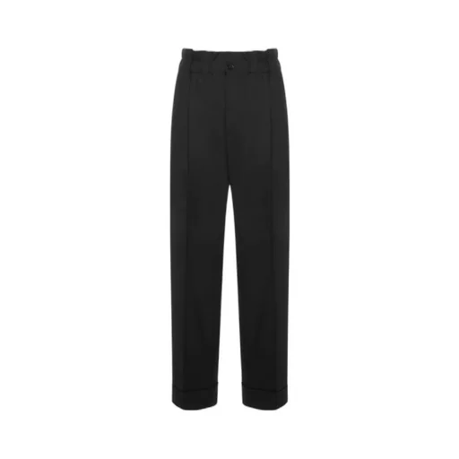 Pleated Straight-Leg Trousers