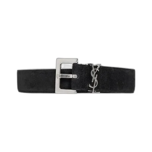 Saint Laurent Logo Plaque Buckled Belt