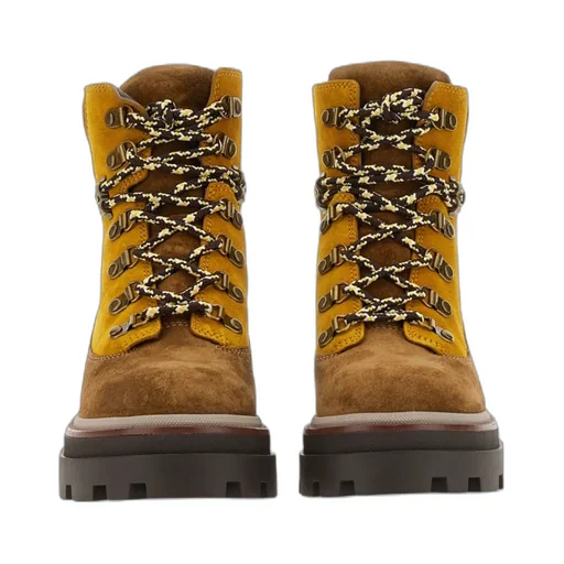Tory Burch Logo Embossed Lace-Up Boots