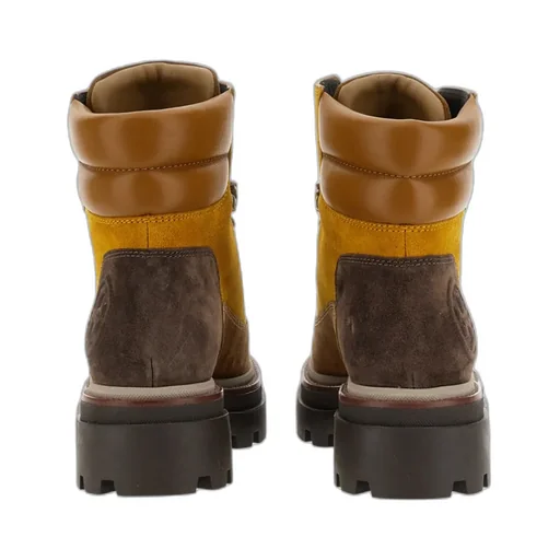 Tory Burch Logo Embossed Lace-Up Boots