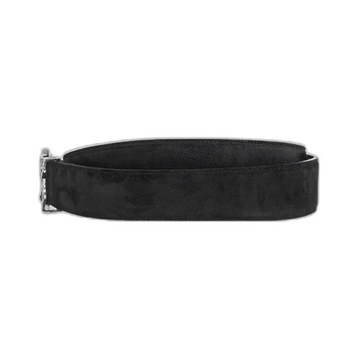 Saint Laurent Logo Plaque Buckled Belt
