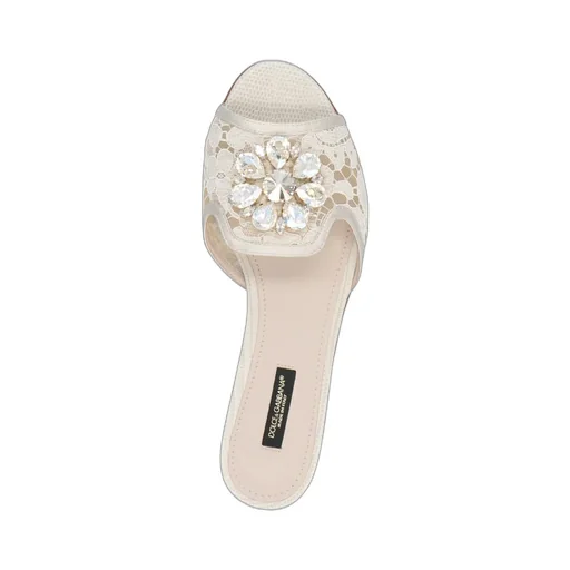 Dolce & Gabbana Bianca Lace Detailed Sandals