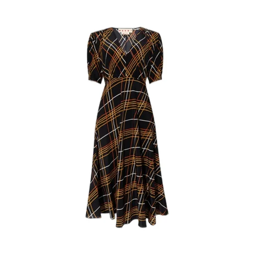 Marni Wild Roads Printed V-Neck Dress
