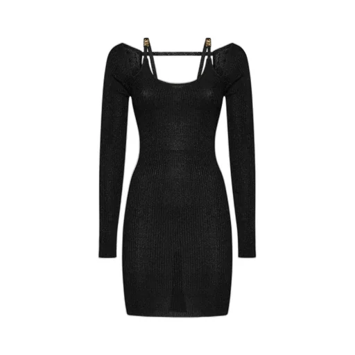 Cold-Shoulder Knitted Dress
