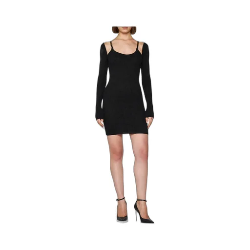 Cold-Shoulder Knitted Dress