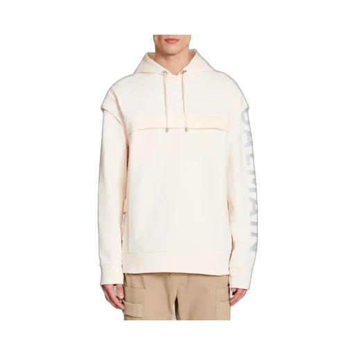 Cotton Printed Balmain Logo Hoodie