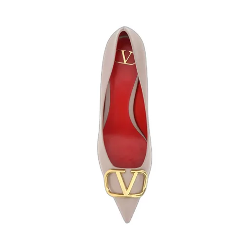 Valentino Logo Plaque Pointed Toe Pumps