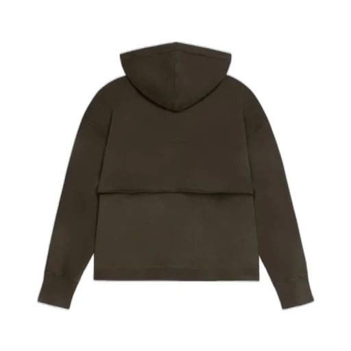 Slim Fit Hoodie In Embroidered Jersey With Overlapped Effect