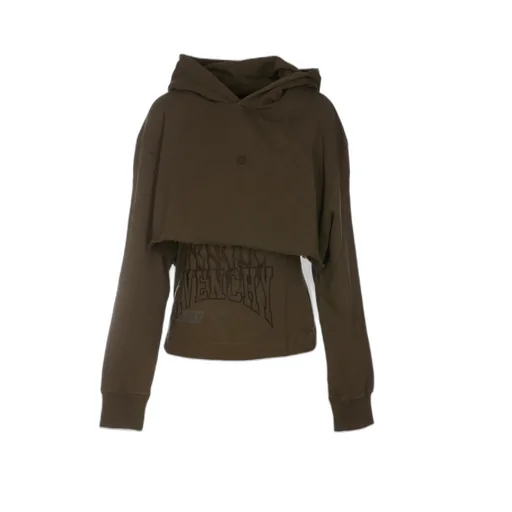 Slim Fit Hoodie In Embroidered Jersey With Overlapped Effect