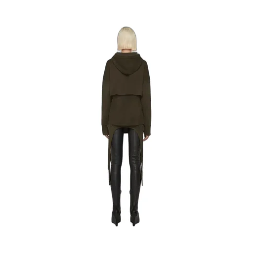 Slim Fit Hoodie In Embroidered Jersey With Overlapped Effect
