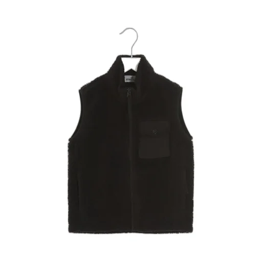 Faux-Shearling Logo-Patch Gilet